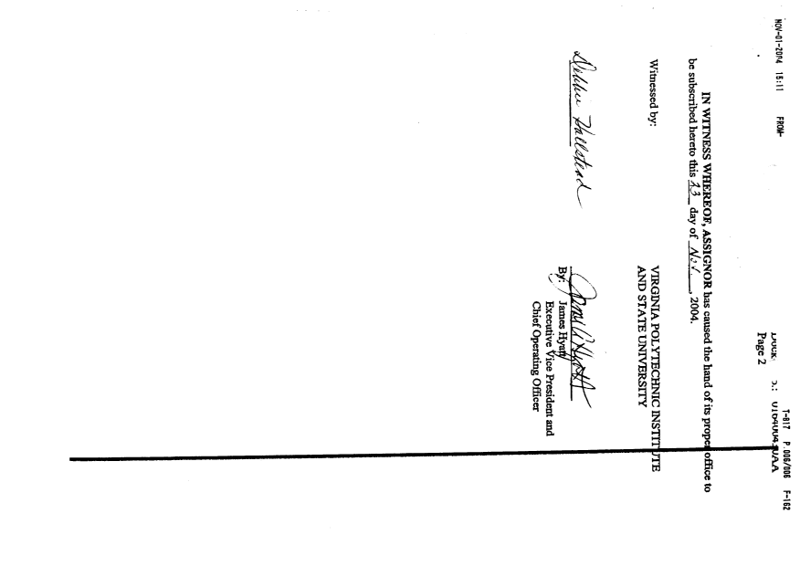 Document de brevet canadien 2537214. Cession 20051221. Image 11 de 11
