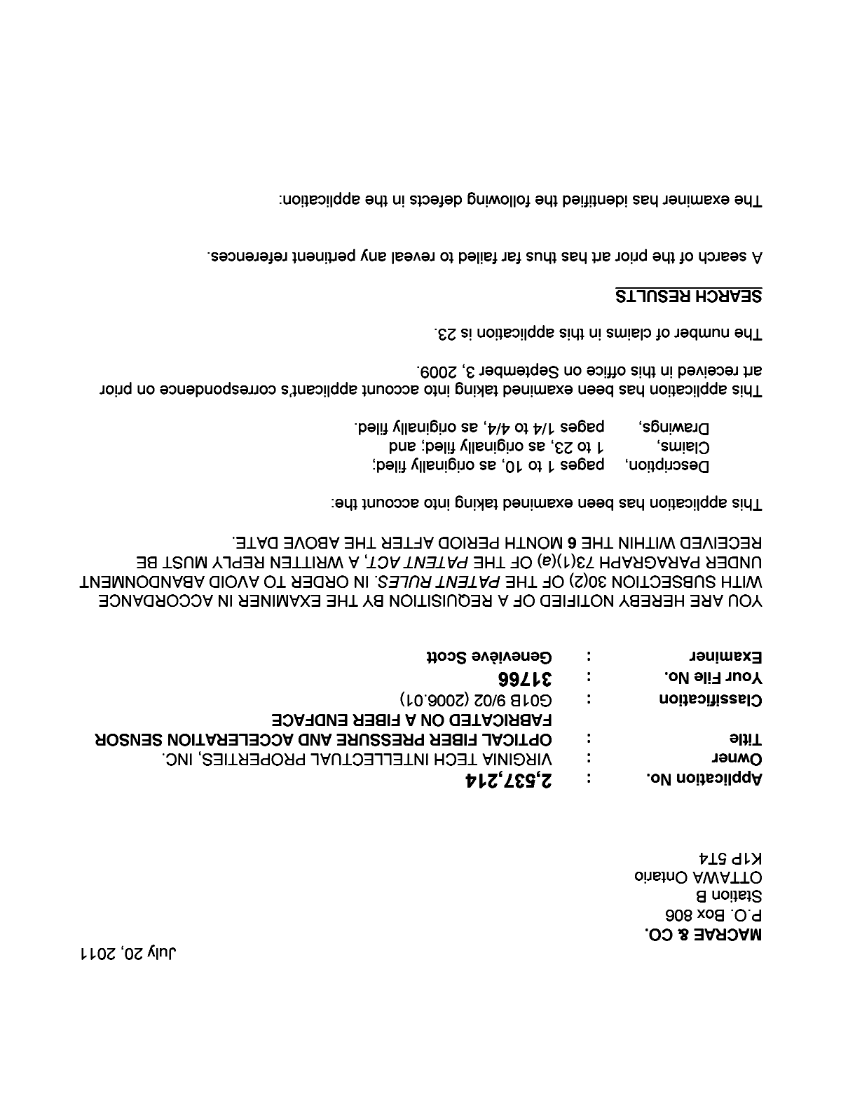 Document de brevet canadien 2537214. Poursuite-Amendment 20101220. Image 1 de 2