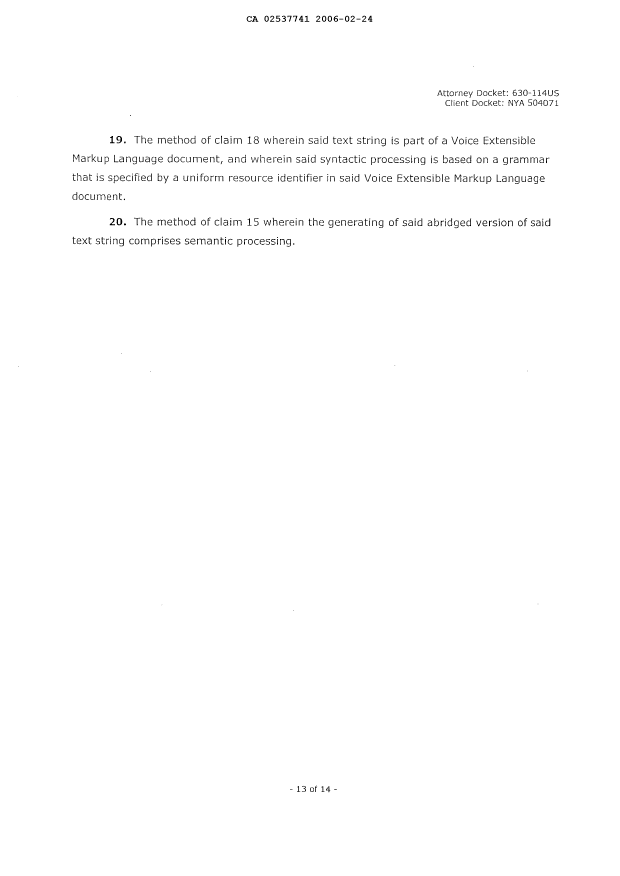 Document de brevet canadien 2537741. Revendications 20060224. Image 3 de 3