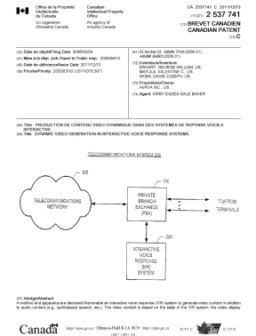 Document de brevet canadien 2537741. Page couverture 20111109. Image 1 de 2