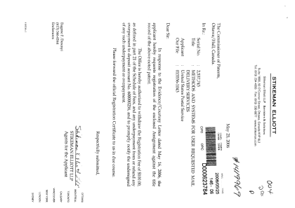 Document de brevet canadien 2537743. Cession 20060525. Image 1 de 3