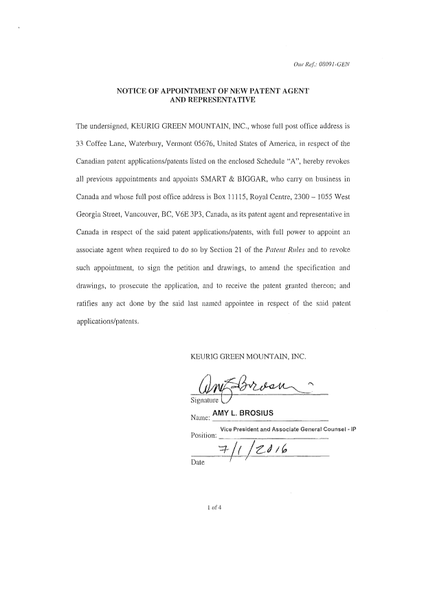 Document de brevet canadien 2538256. Correspondance 20151207. Image 2 de 5