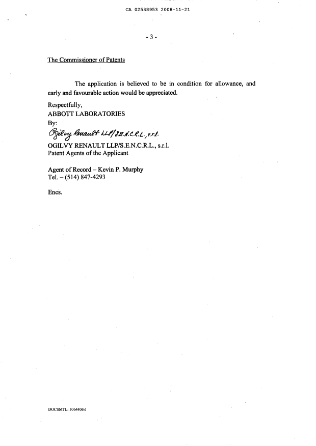 Canadian Patent Document 2538953. Prosecution-Amendment 20081121. Image 3 of 10
