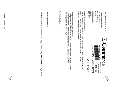 Canadian Patent Document 2538981. Maintenance Fee Payment 20200309. Image 1 of 3