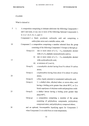 Document de brevet canadien 2539568. Revendications 20060320. Image 1 de 42