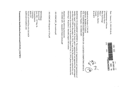 Canadian Patent Document 2540365. Correspondence 20150123. Image 1 of 4
