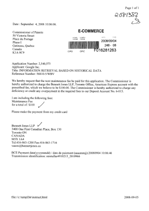 Document de brevet canadien 2540573. Taxes 20080904. Image 1 de 1