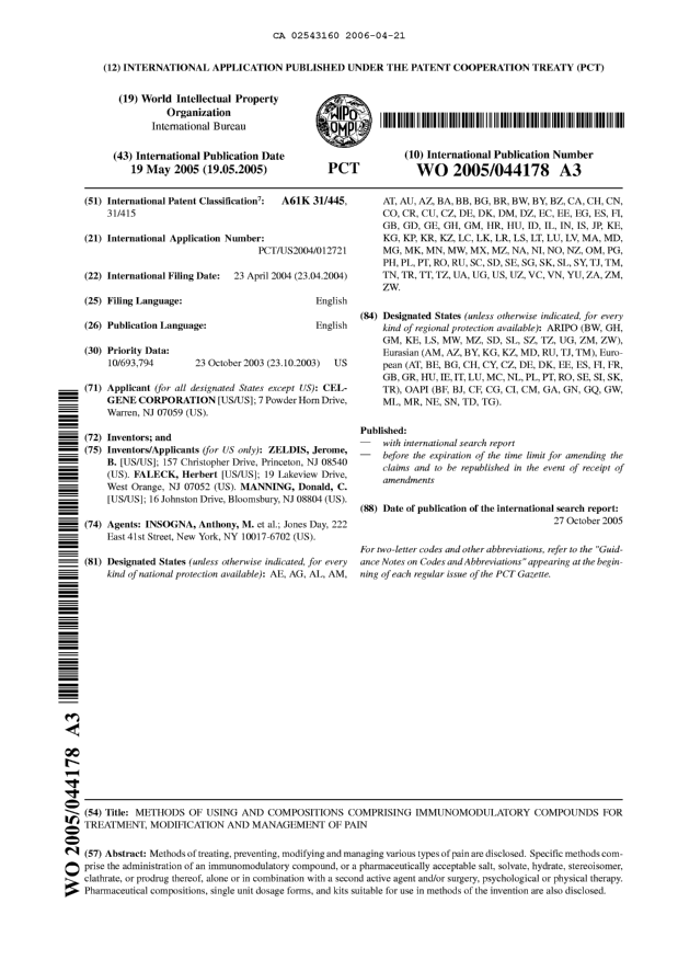 Document de brevet canadien 2543160. Abrégé 20060421. Image 1 de 1