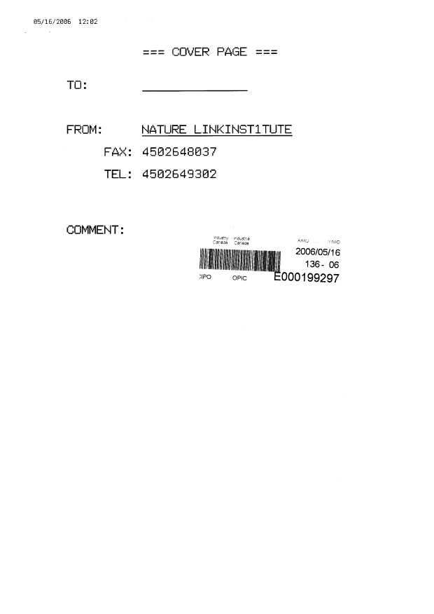 Document de brevet canadien 2543218. Cession 20060516. Image 1 de 5