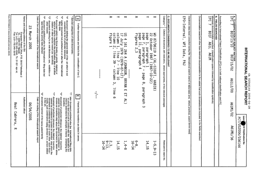 Document de brevet canadien 2544144. PCT 20060428. Image 1 de 3