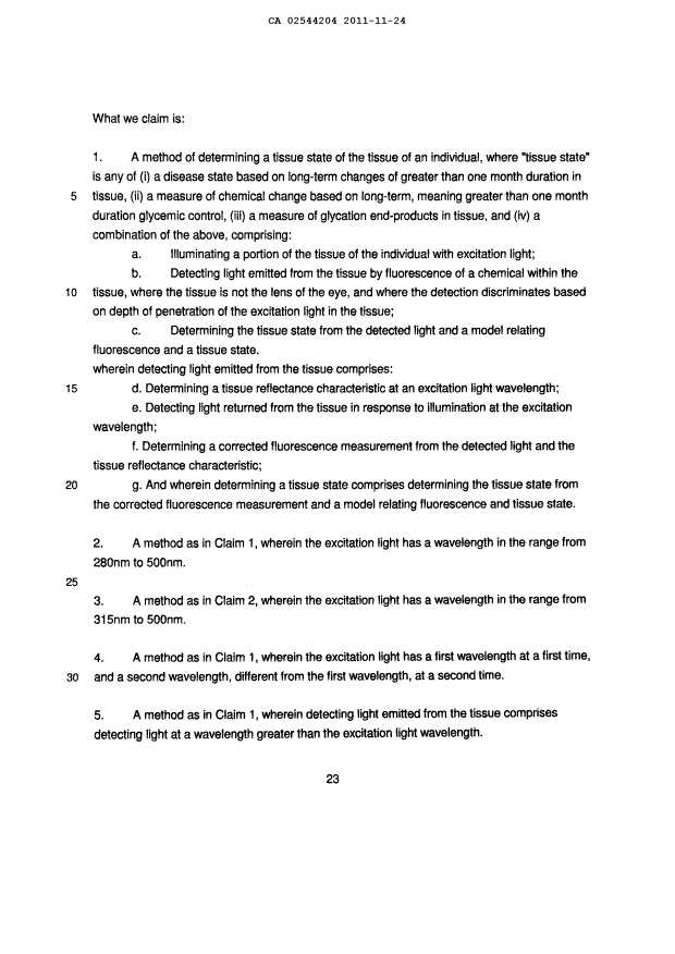 Document de brevet canadien 2544204. Revendications 20111124. Image 1 de 24