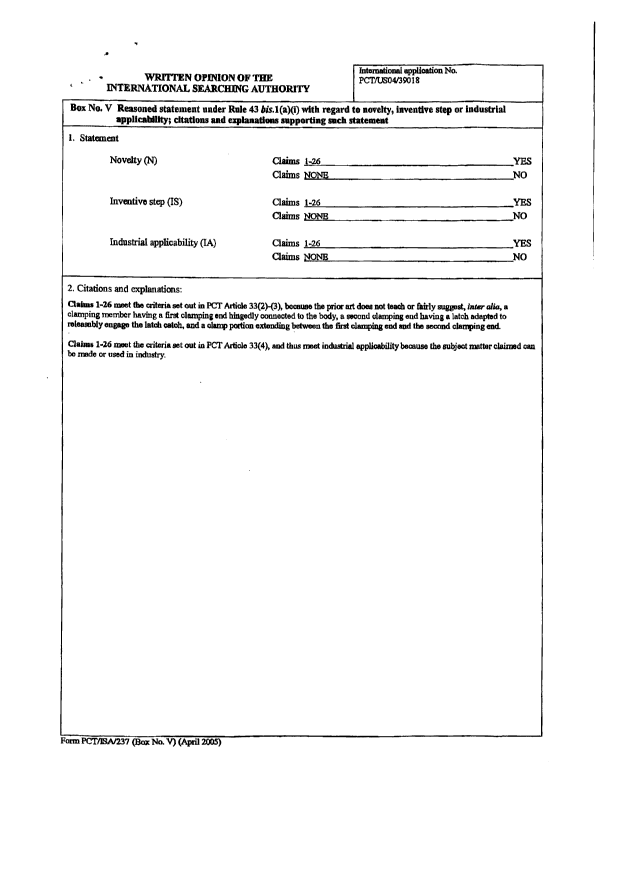 Document de brevet canadien 2545592. PCT 20060512. Image 4 de 4