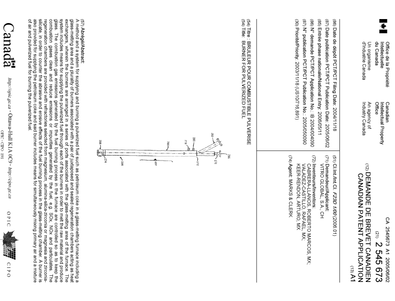 Document de brevet canadien 2545673. Page couverture 20060726. Image 1 de 1