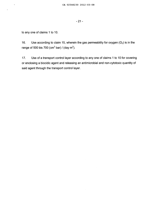 Document de brevet canadien 2546230. Revendications 20120308. Image 3 de 3