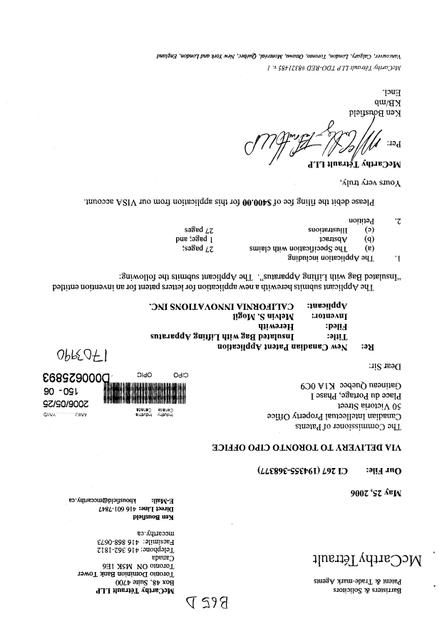 Canadian Patent Document 2548064. Assignment 20060525. Image 1 of 2
