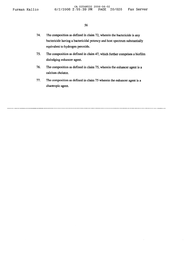 Document de brevet canadien 2548532. Revendications 20060603. Image 14 de 14
