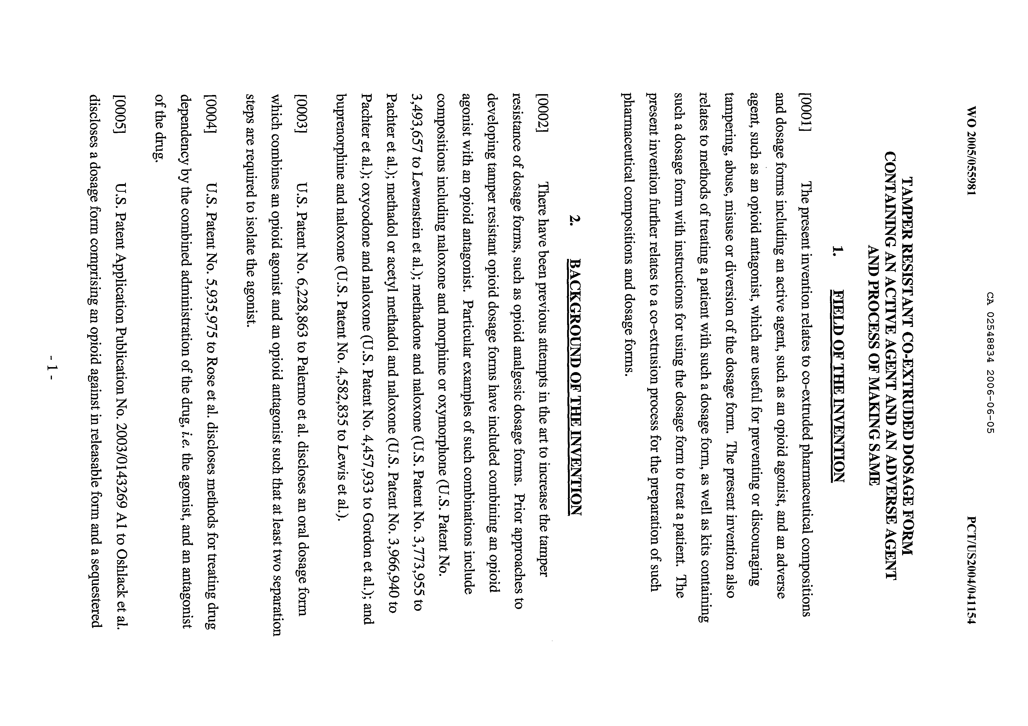 Canadian Patent Document 2548834. Description 20051205. Image 1 of 37