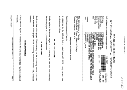 Document de brevet canadien 2548834. Poursuite-Amendment 20071223. Image 1 de 85