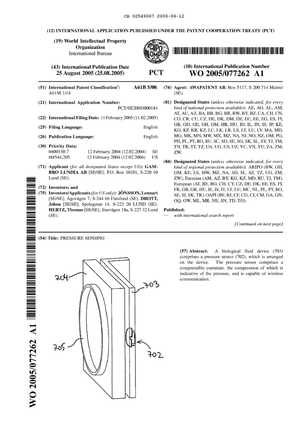 Canadian Patent Document 2549067. Abstract 20060612. Image 1 of 2