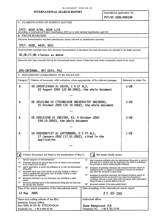 Document de brevet canadien 2549067. PCT 20060612. Image 1 de 5