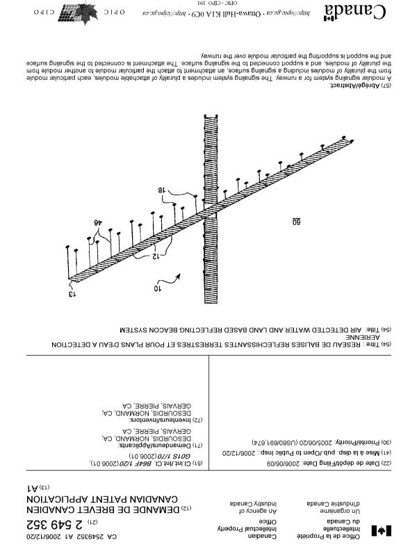 Canadian Patent Document 2549352. Cover Page 20051205. Image 1 of 1