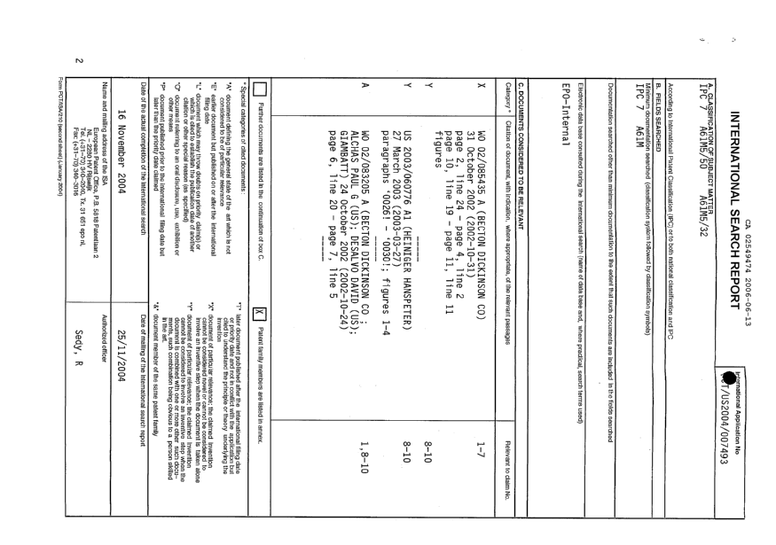 Document de brevet canadien 2549474. PCT 20060613. Image 1 de 2