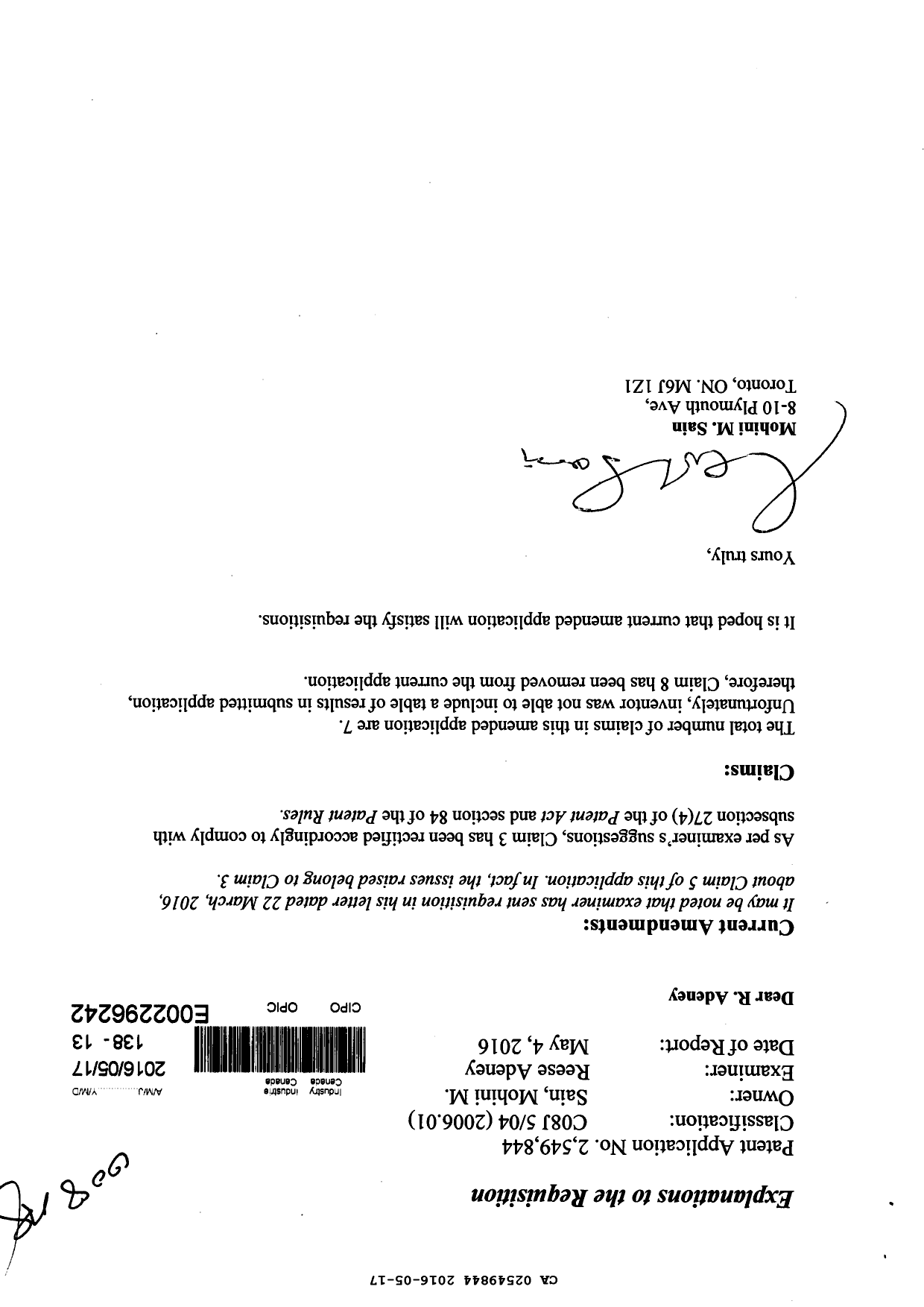 Canadian Patent Document 2549844. Prosecution-Amendment 20151217. Image 1 of 8