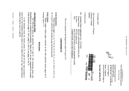 Canadian Patent Document 2551022. Prosecution-Amendment 20101219. Image 1 of 48