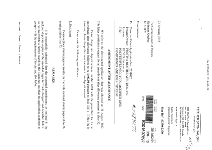Canadian Patent Document 2551022. Prosecution-Amendment 20130221. Image 1 of 26