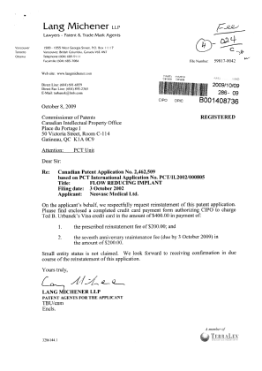 Canadian Patent Document 2551081. Correspondence 20091009. Image 1 of 4