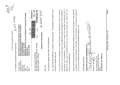 Document de brevet canadien 2551266. Poursuite-Amendment 20051210. Image 1 de 1