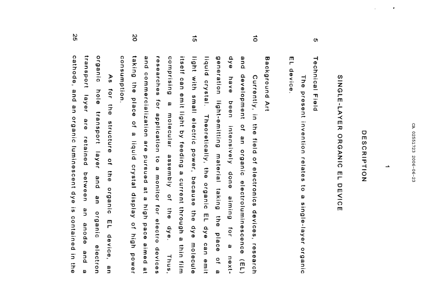 Document de brevet canadien 2551723. Description 20060623. Image 1 de 33