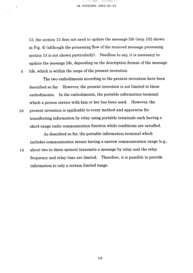 Document de brevet canadien 2552083. Description 20030203. Image 11 de 11
