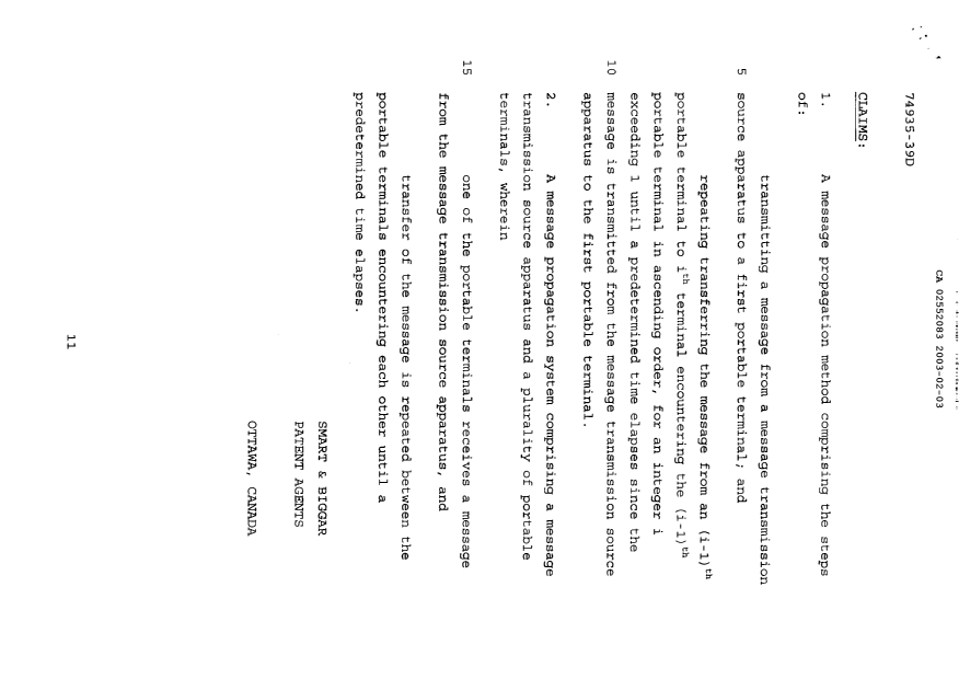 Document de brevet canadien 2552083. Revendications 20030203. Image 1 de 1