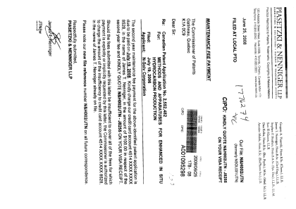 Document de brevet canadien 2552482. Taxes 20080625. Image 1 de 1