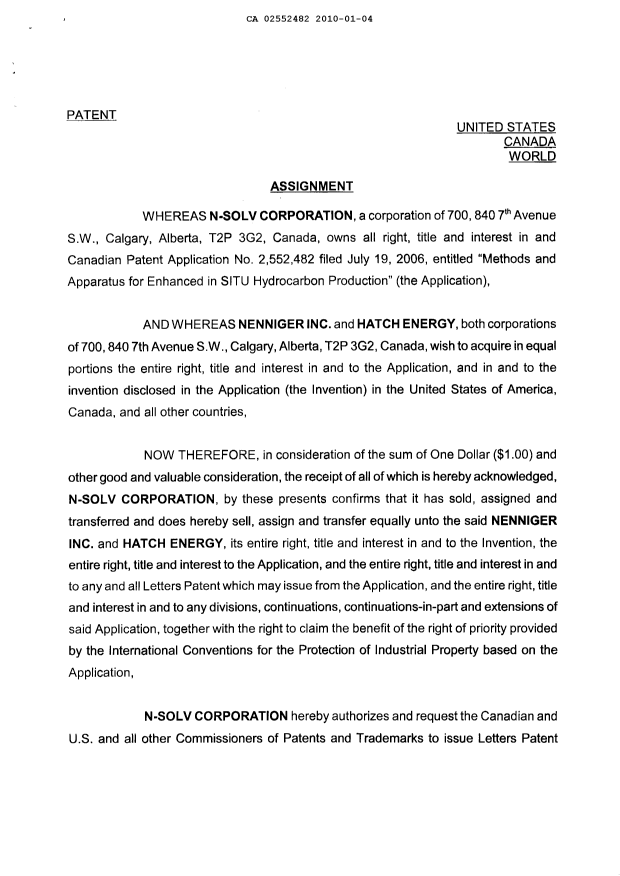 Document de brevet canadien 2552482. Correspondance 20091204. Image 8 de 9