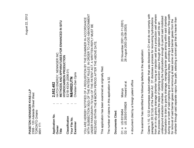 Document de brevet canadien 2552482. Poursuite-Amendment 20111222. Image 1 de 2