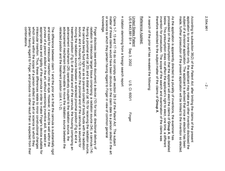 Document de brevet canadien 2554961. Poursuite-Amendment 20091209. Image 2 de 3