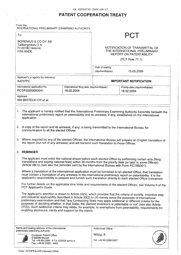 Document de brevet canadien 2556732. PCT 20060817. Image 2 de 14