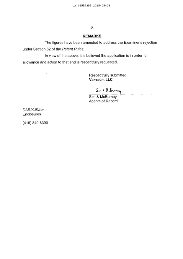 Document de brevet canadien 2557355. Poursuite-Amendment 20150506. Image 2 de 8