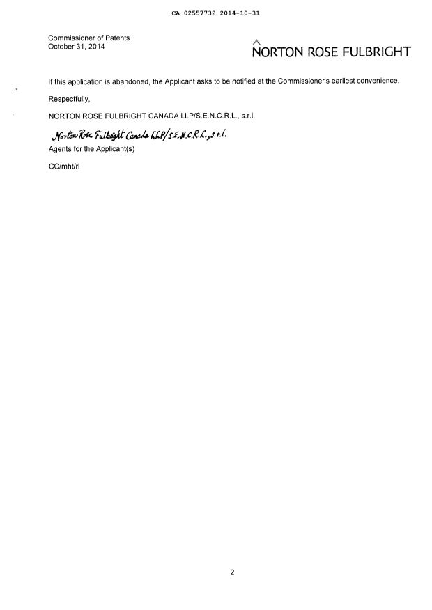 Canadian Patent Document 2557732. Prosecution-Amendment 20141031. Image 2 of 2