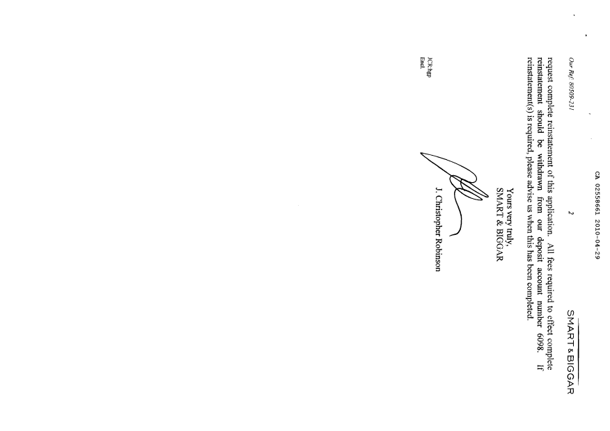 Document de brevet canadien 2558661. Cession 20091229. Image 2 de 4