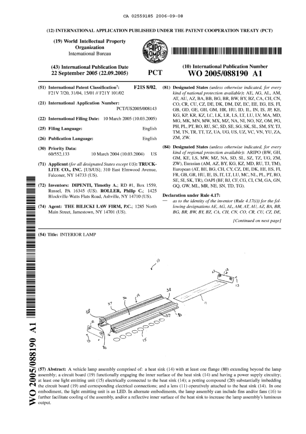 Document de brevet canadien 2559185. Abrégé 20060908. Image 1 de 2