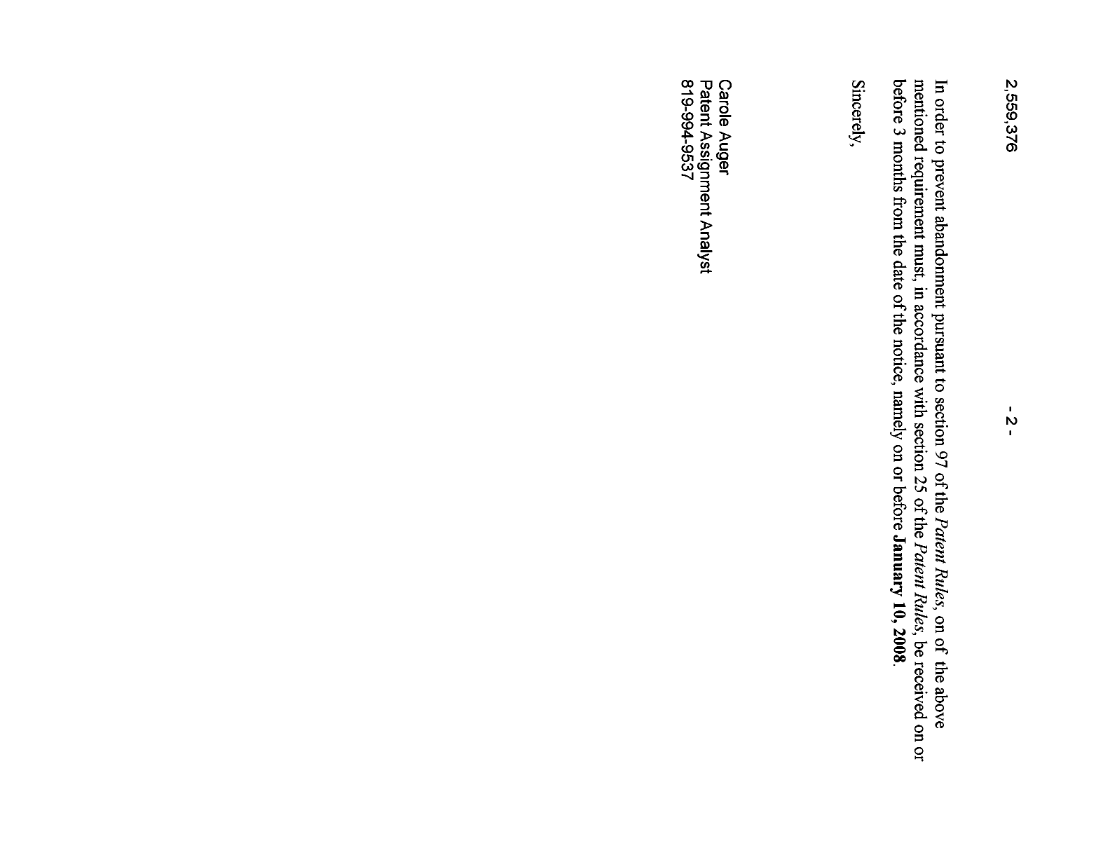 Canadian Patent Document 2559376. Correspondence 20071010. Image 2 of 2
