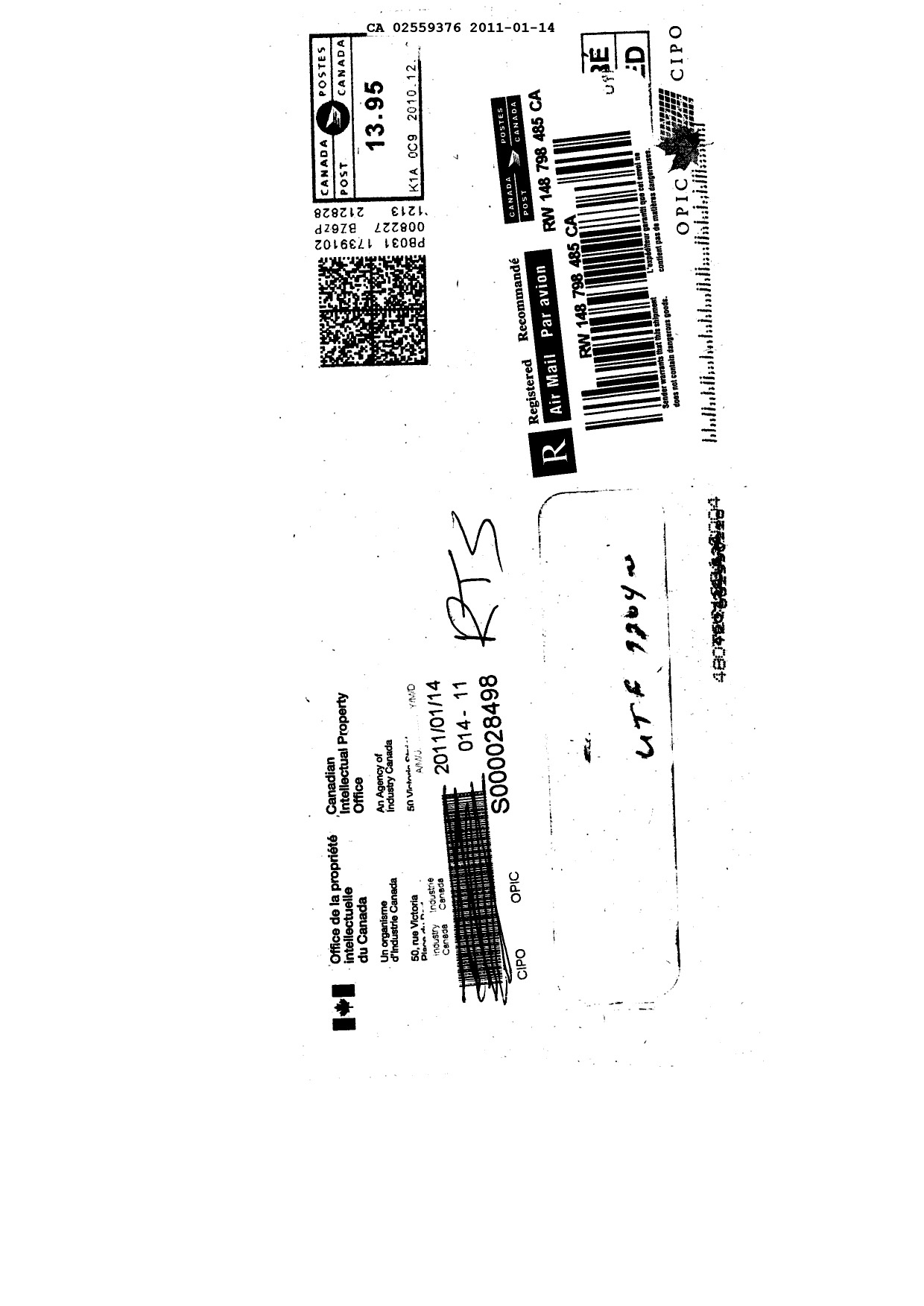 Canadian Patent Document 2559376. Correspondence 20110114. Image 3 of 3