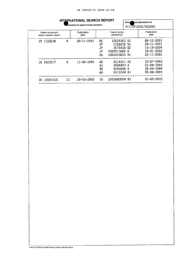 Document de brevet canadien 2562174. PCT 20061004. Image 2 de 4