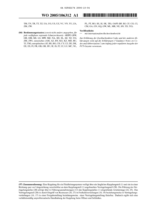 Document de brevet canadien 2562174. PCT 20061004. Image 4 de 4