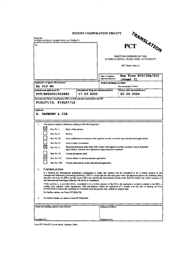 Document de brevet canadien 2562174. PCT 20061005. Image 2 de 7