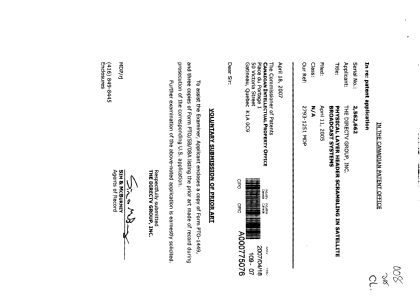 Canadian Patent Document 2562662. Prosecution-Amendment 20070418. Image 1 of 1