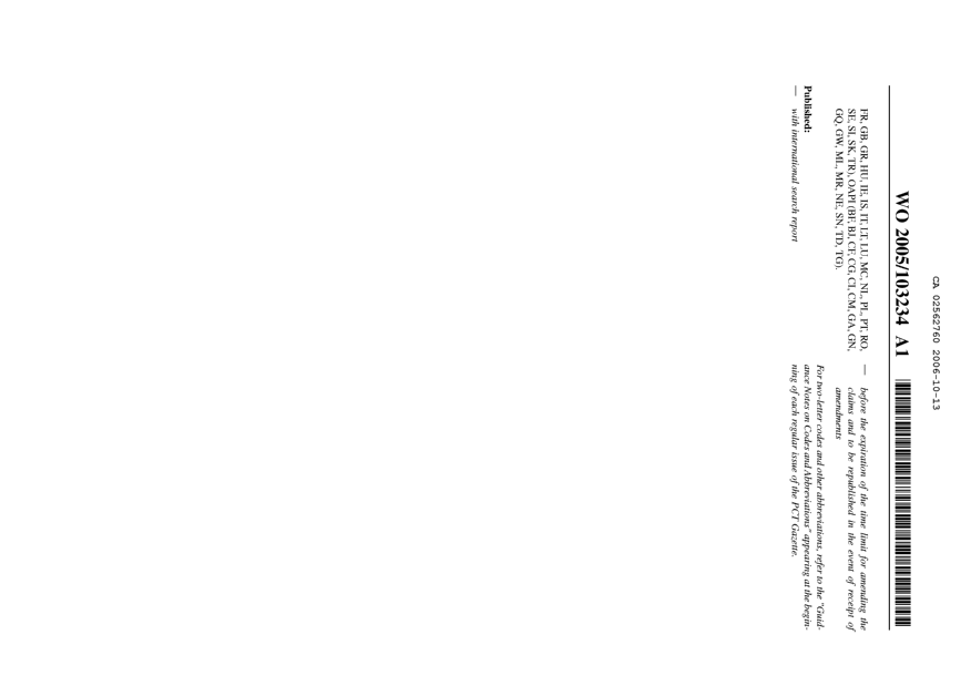 Document de brevet canadien 2562760. Abrégé 20051213. Image 2 de 2